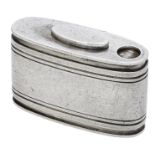 Georg Jensen: a Danish silver pill box, oval, the cover with sliding aperture closure, maker...