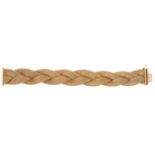 A fancy-link bracelet by Filippini Fratelli, the plaited bracelet of woven mesh design, stam...