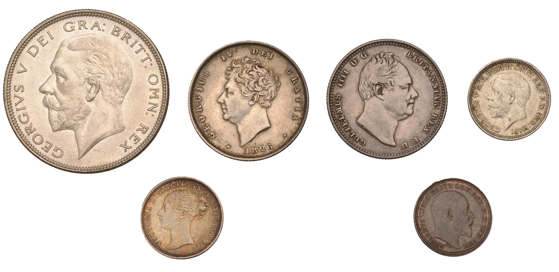 Victoria, Threepence, 1870 (S 3914C); together with other British coins (5, four silver), 18...