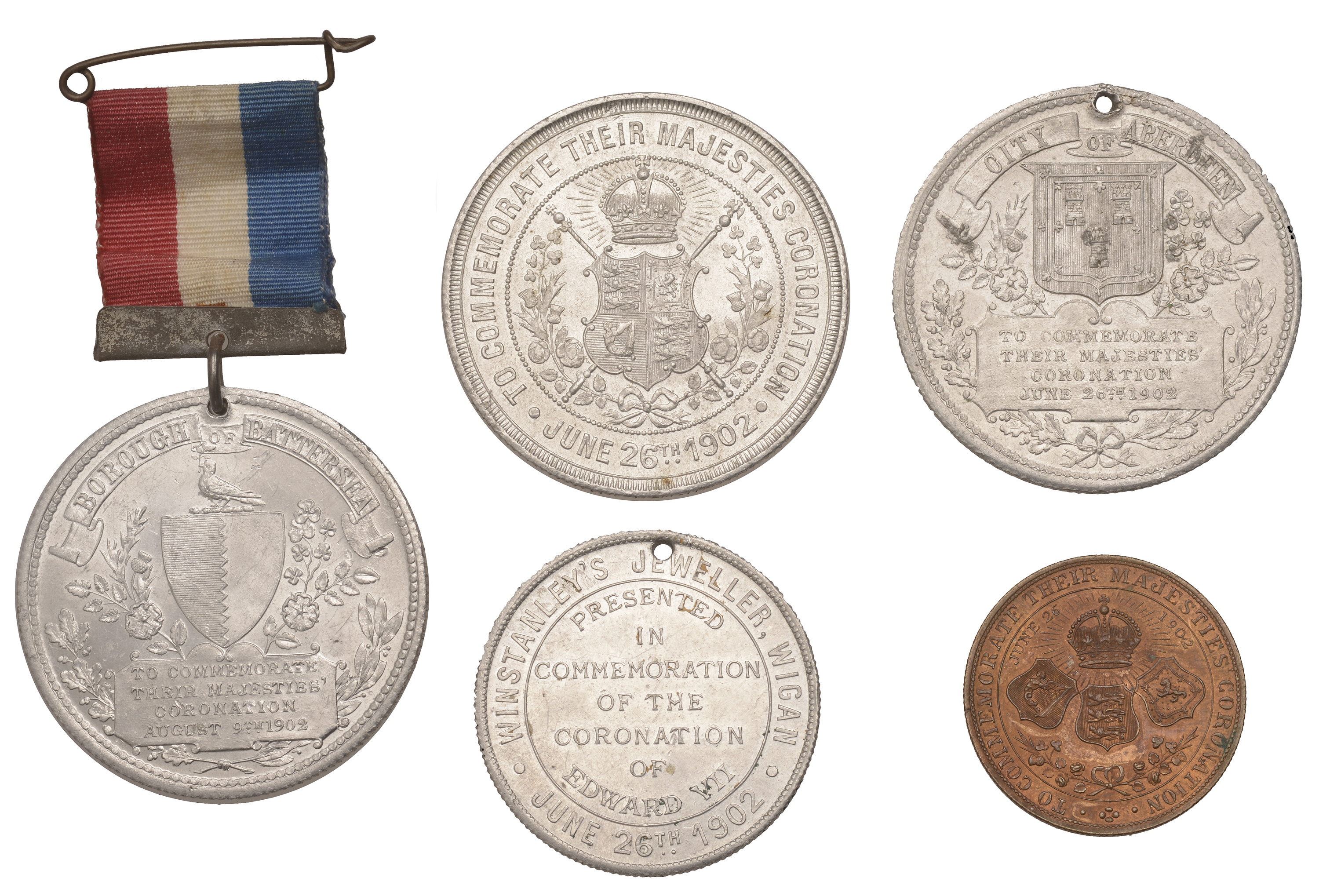 Coronation, 1902, medals (5) by H. Grueber: aluminium, 38mm (C & W 4270A.1); Aberdeen, alumi... - Image 2 of 2