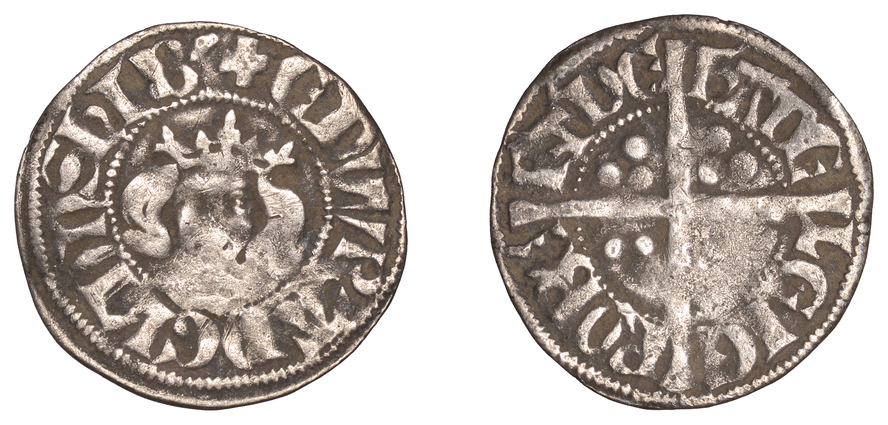 Edward I (1272-1307), Penny, class 3g (irregular), Bury, plain initial cross, Lombardic ns,...