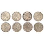 George III (1760-1820), New coinage, Shillings (4), 1816, y over y on rev. (ESC â€“); 1817, m...