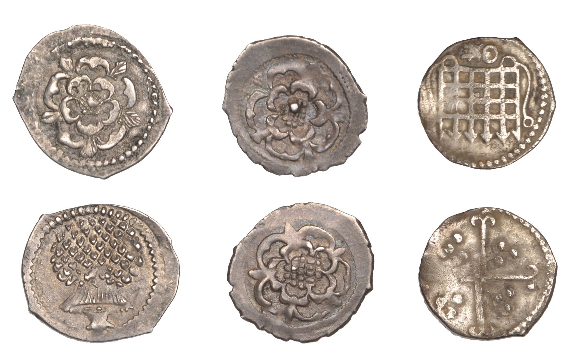 Elizabeth I, Sixth issue, Halfpenny, mm. key, 0.26g/10h (S 2581); James I, Second coinage, H...