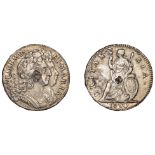 William and Mary (1688-1694), Farthing, 1690 (Cooke 646ff; BMC 578ff; S 3451). Copper plug;...
