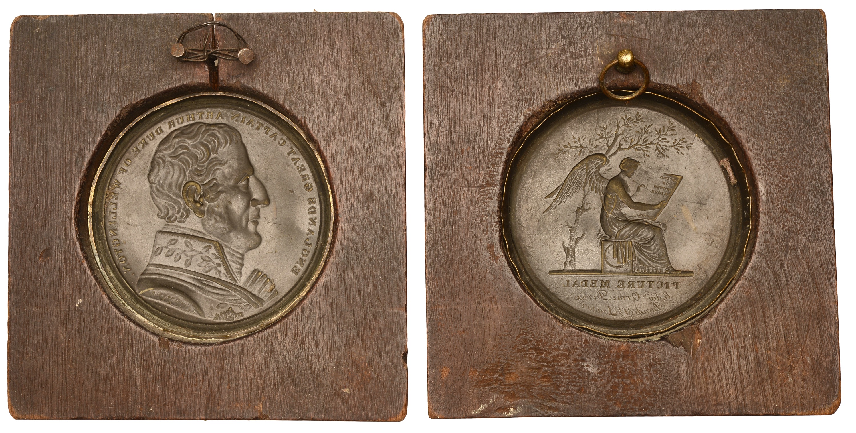 British Battles, uniface impressions in brass of the obv. and rev. of the medal by J. Porter... - Image 2 of 2