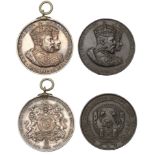 Coronation, medals (2) by A. Fenwick: silver, 38mm (C & W 4230C.4); Saffron Walden, bronze,...