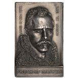 USA, Arrival of Fridtjof Nansen in New York, 1897, a uniface silver plaque by V.D. Brenner,...