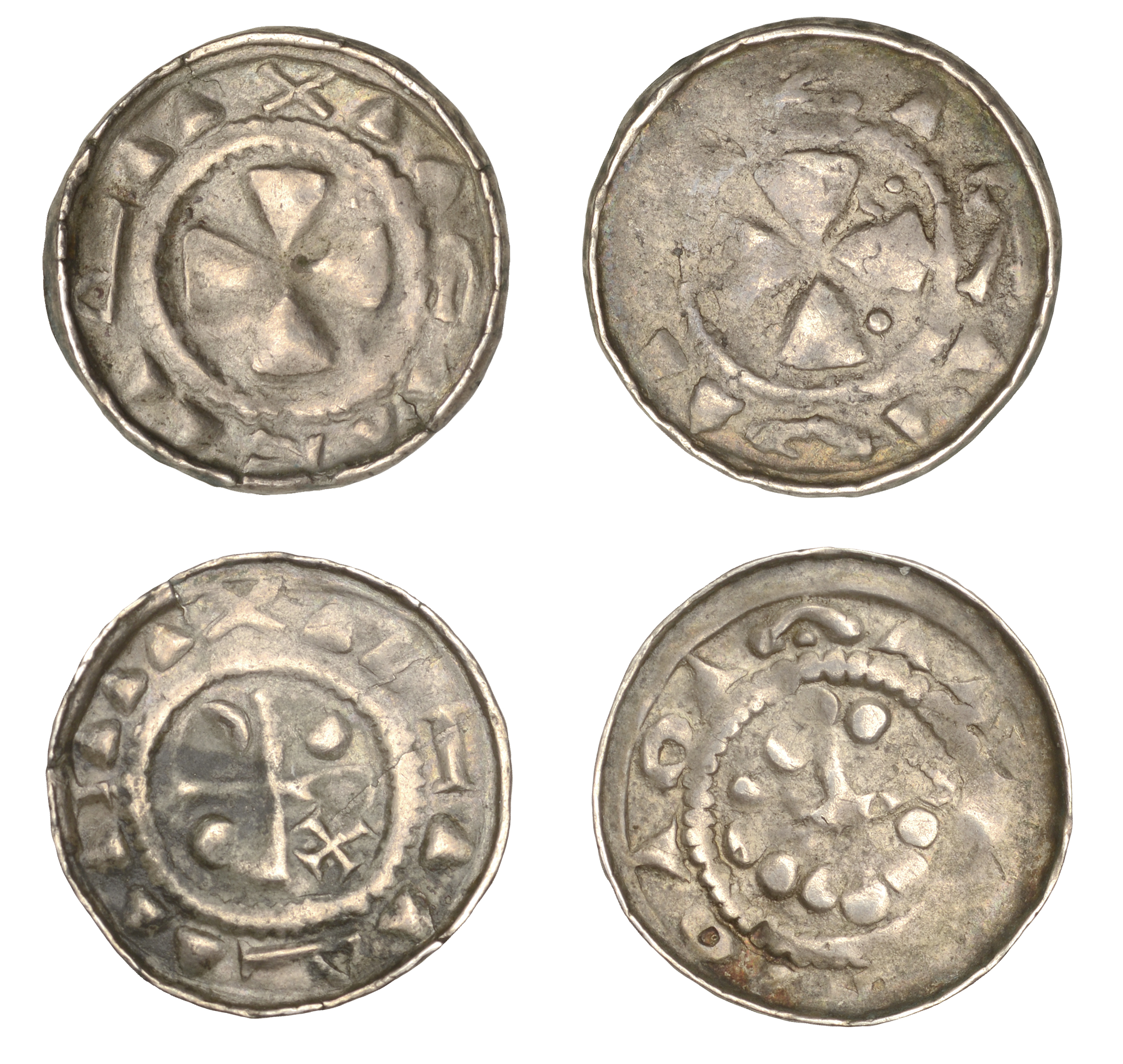 Germany, SAXONY, Anonymous, Wendenpfennigs (2), 11th century, legends blundered, 1.21g, 0.74...