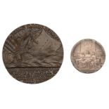 USA, Hudson-Fulton Celebrations, 1909, a small silvered-bronze medal by E. Fuchs for Whitehe...