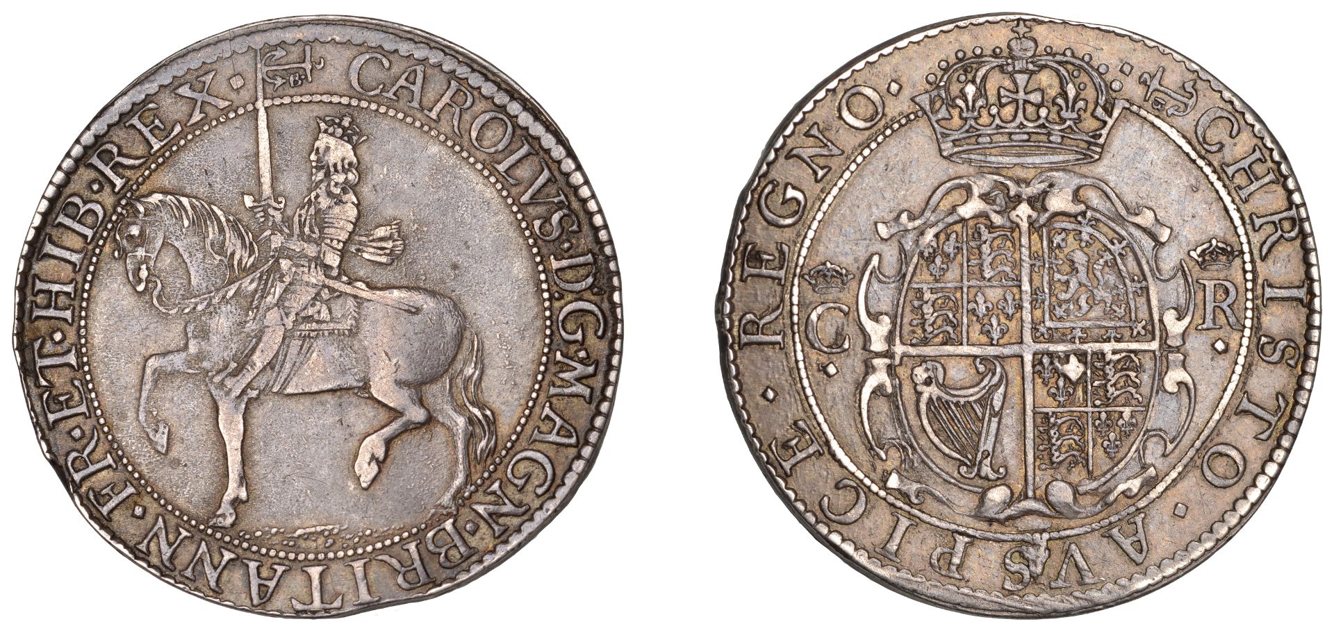 Charles I (1625-1649), Briot's Second Milled issue, Halfcrown, mm. anchor (to left on obv.,...