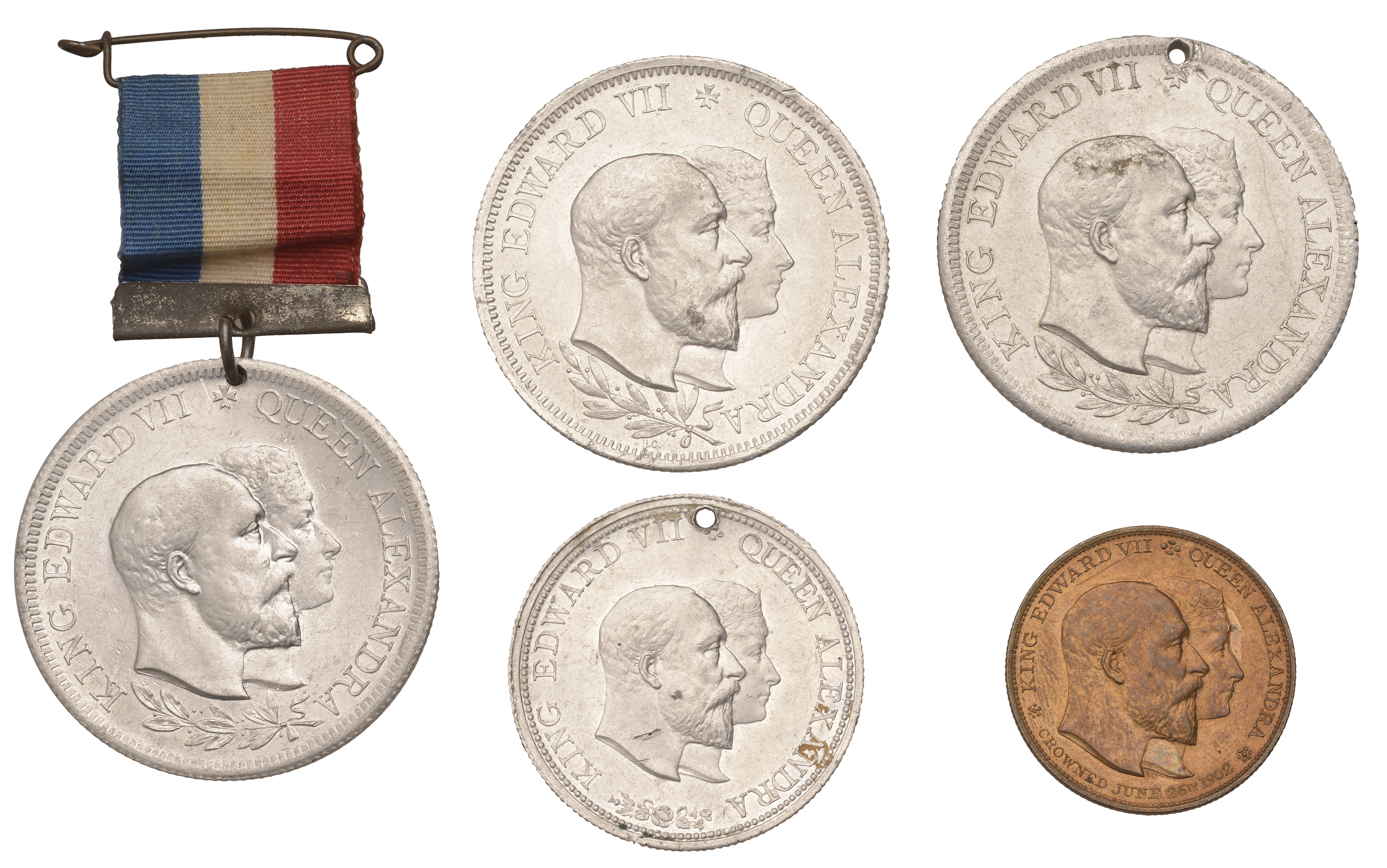 Coronation, 1902, medals (5) by H. Grueber: aluminium, 38mm (C & W 4270A.1); Aberdeen, alumi...