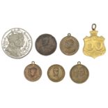 Accession, 1901, W. Clarkson, a brass medal, unsigned, 24mm (C & W 4020 var.); a brass medal...