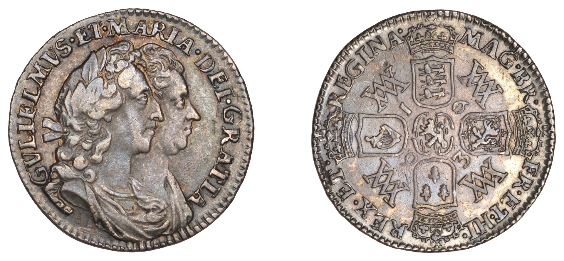 William and Mary (1688-1694), Sixpence, 1693 (ESC 869; S 3438). Good very fine, toned Â£400-...