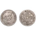 Charles II (1660-1685), Halfcrown, 1672, third bust variety, stop after hib, edge vicesimo q...