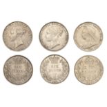 Victoria (1837-1901), Sixpences (3), 1858, dies 2A, 5 over 5, a of victoria over a (Davies 1...