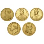 Gilt-copper medals (5) from Mudie's National Series: Battle of the First of June, 1794, by W...