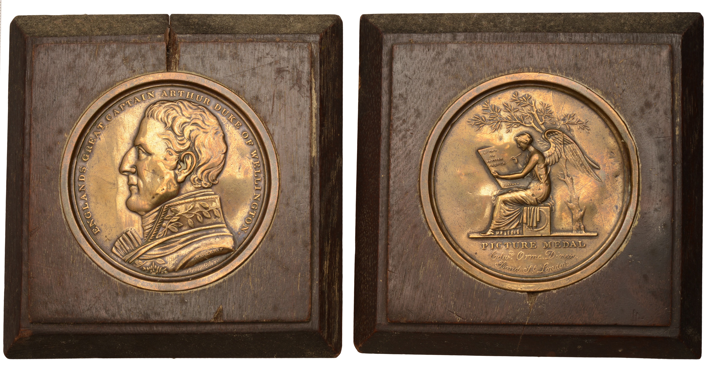 British Battles, uniface impressions in brass of the obv. and rev. of the medal by J. Porter...