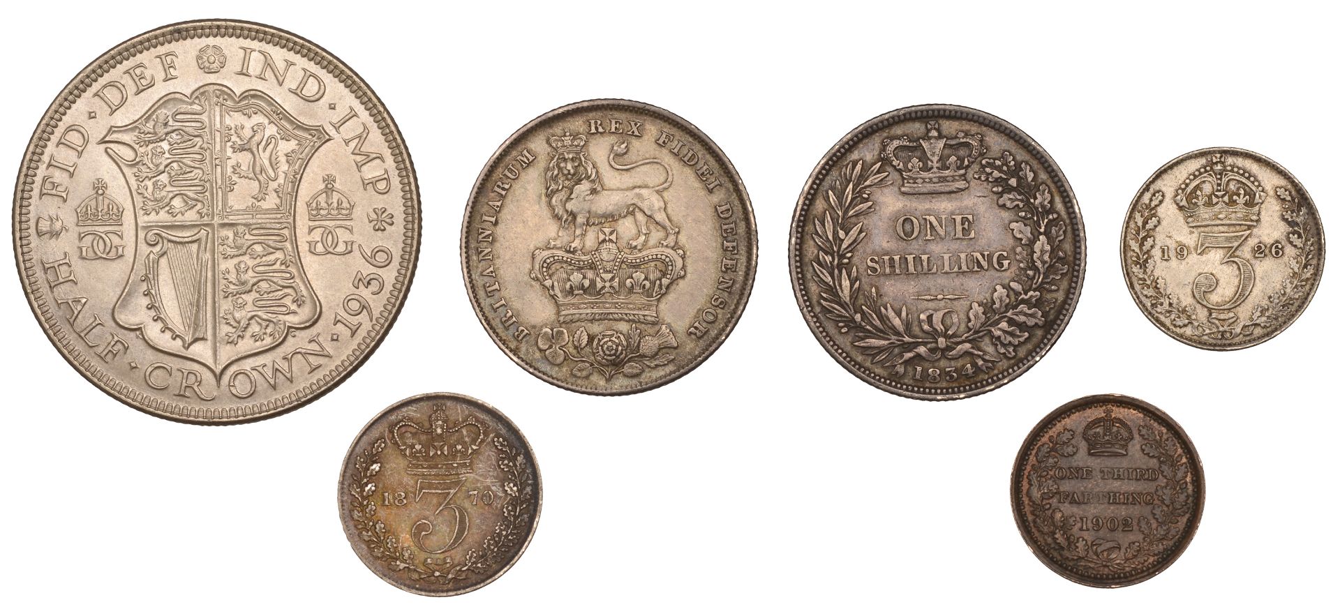 Victoria, Threepence, 1870 (S 3914C); together with other British coins (5, four silver), 18... - Image 2 of 2