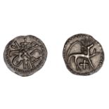 Kings of Northumbria, Alchred (765-74), Sceatta or Penny, aluhrcd [retrograde and inverted]...