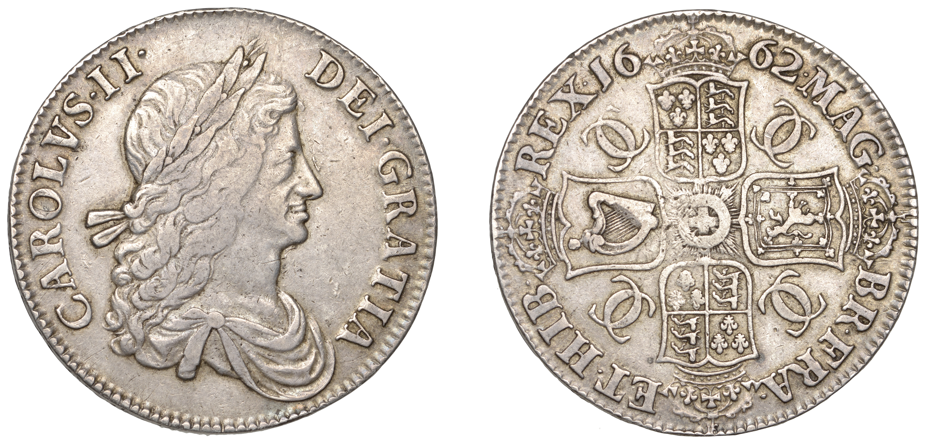 Charles II (1660-1685), Crown, 1662, first bust, edge undated (ESC 347; S 3353). Very fine...