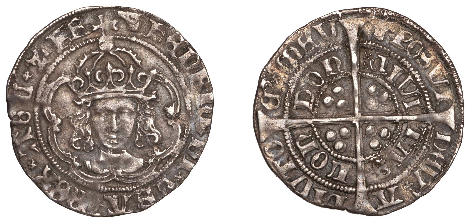 Henry VII (1485-1509), Facing Bust issue, Groat, class IIIc, mm. greyhound's head (no.2), cr...