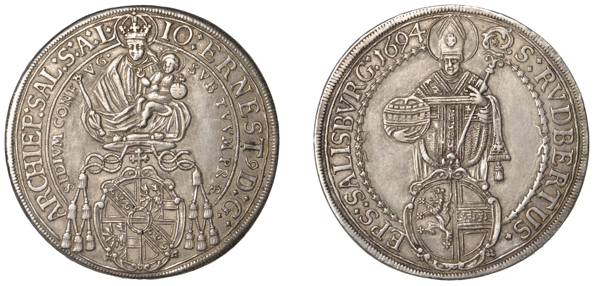 Austria, SALZBURG, Johann Ernst von Thun und Hohenstein, Thaler, 1694, 29.09g/12h (Probszt 1...