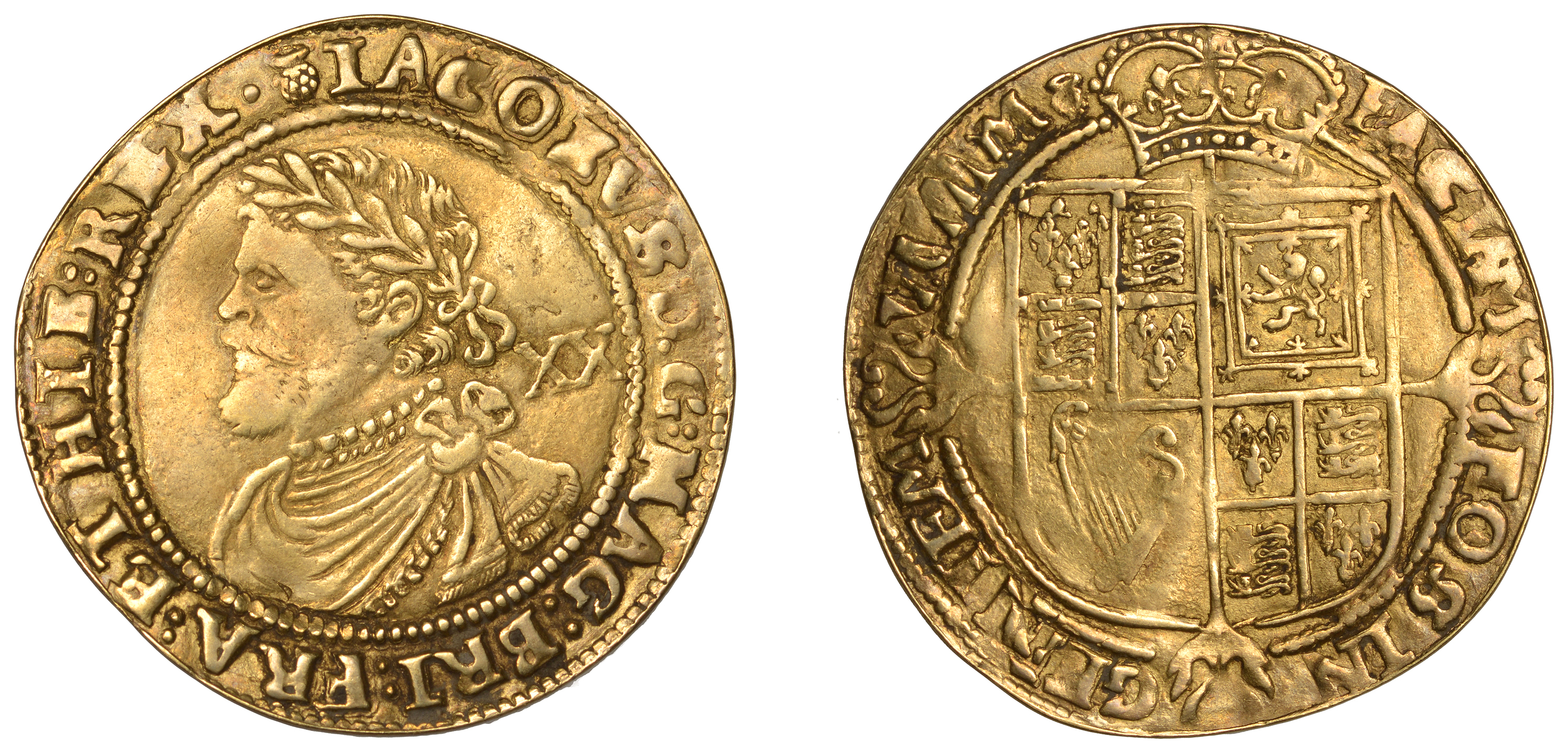 James I (1603-1625), Third coinage, Laurel, mm. thistle, third bust, 8.80g/7h (SCBI Schneide...
