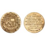 University of Aberdeen, Fife Jamieson Medal in Anatomy, a thin gold award medal by M. Rettie...