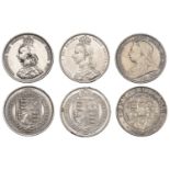 Victoria (1837-1901), Shillings (3), 1887, dies 1A (Davies 980; S 3926); 1889, dies 2C (Davi...