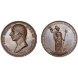 Lord Nelson, 1805, a copper medal by T. Webb & J.-P. Droz for Mudie, bare head left, rev. Be...