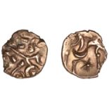 British Iron Age, CORIELTAUVI, Early Uninscribed series, Stater, South Ferriby type, wreath...