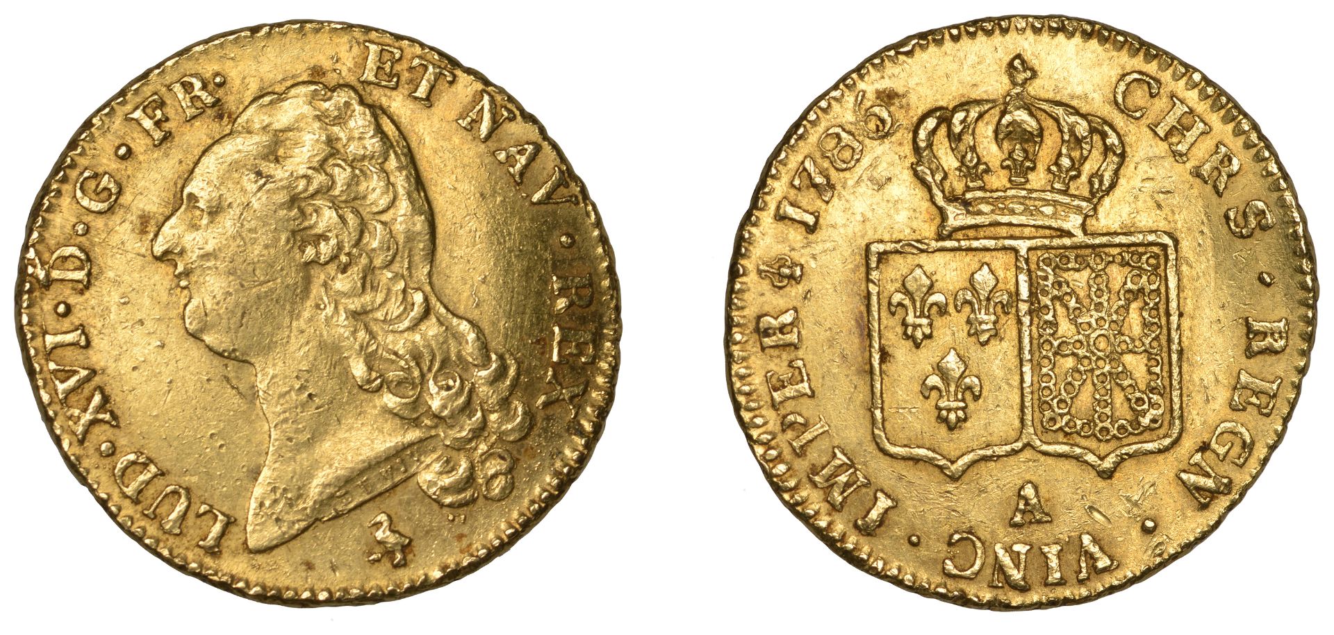 France, Louis XVI, Double Louis d'or Ã  la tÃªte nue, 1786a, Paris, 15.25g/6h (Dup. 1706; Gad....