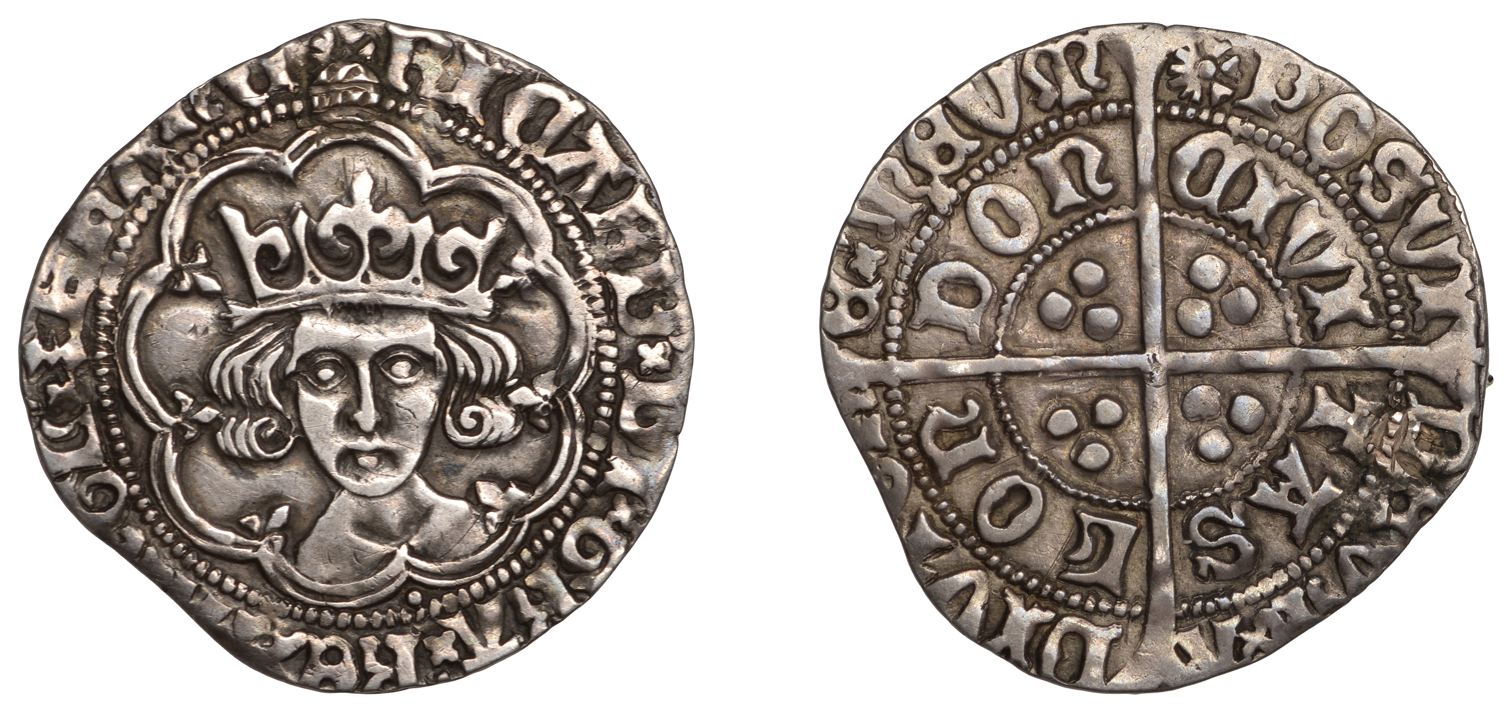 Richard III (1483-1485), Groat, London, type 3, mm. halved sun and rose no. 2, pellet below...