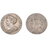 Anne (1702-1714), Shilling, 1710, fourth bust, roses and plumes (ESC 1405; S 3617). Very fin...