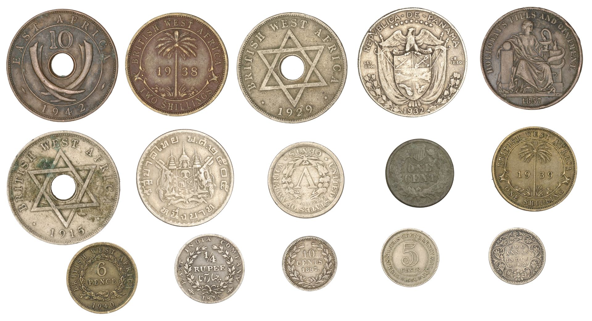 India, EIC, William IV, Quarter-Rupee, 1835; together with other World coins in silver (3),... - Bild 2 aus 2