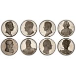 White metal medals (8), from Mudie's National Series, all 41mm: Battle of the First of June,...