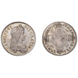 Charles II (1660-1685), Shilling, 1663, first bust, harp with six strings (ESC 500; S 3371)....
