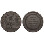 PRUSSIA, War of Freedom, 1813-15, a cast iron medal by C. Jacob, Friedrich Wilhelm III stand...