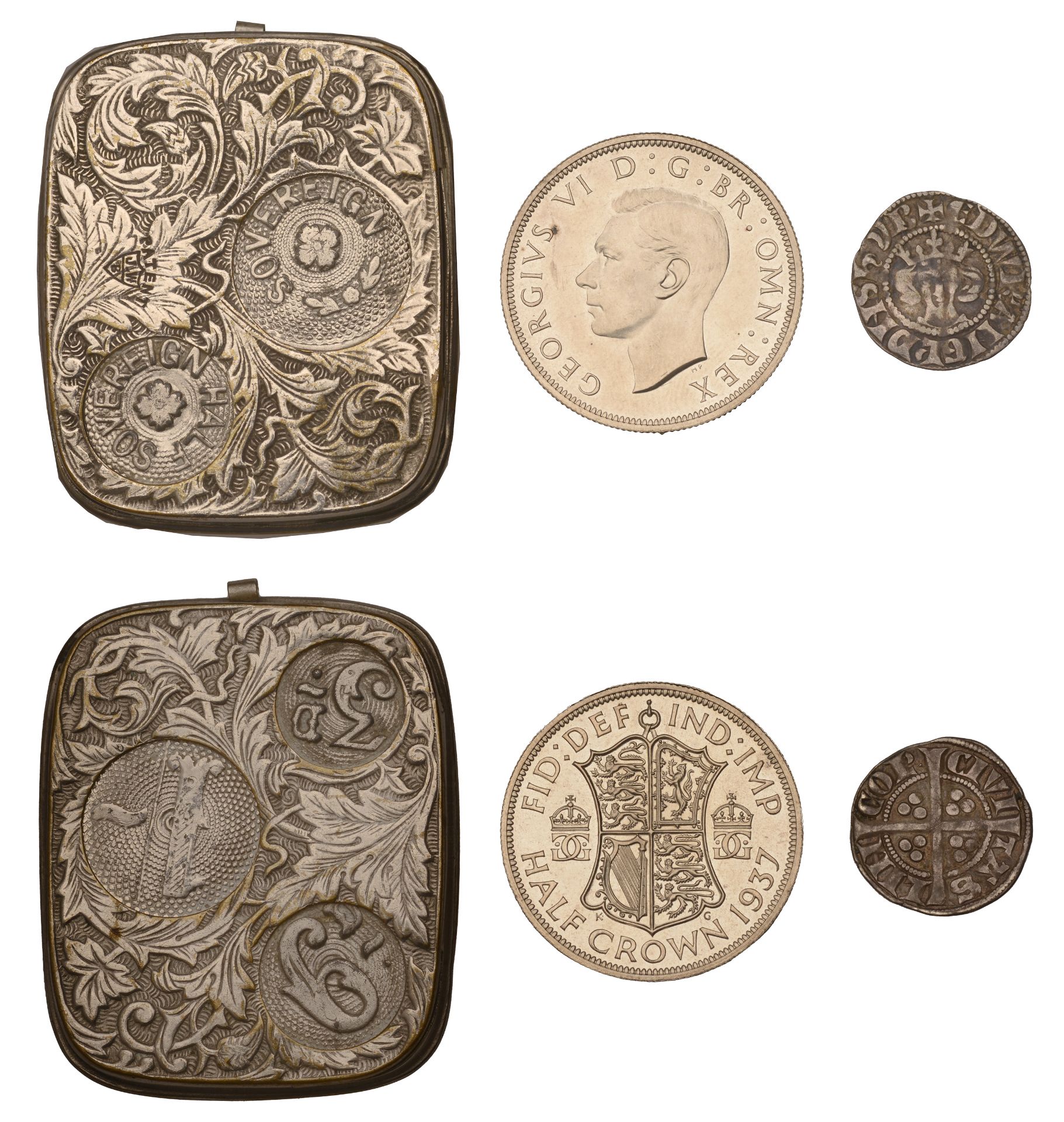 George VI, Proof Halfcrown, 1937 (S 4080); together with an Edward I Penny of Lincoln, and a...