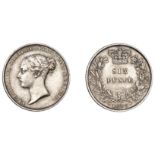 Victoria (1837-1901), Sixpence, 1853/5 (ESC â€“; S 3908). Very fine, cleaned, extremely rare...