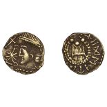 Early Anglo-Saxon Period, Gold Shilling or Thrymsa, Post-Crondall period, c. 650-70, East An...