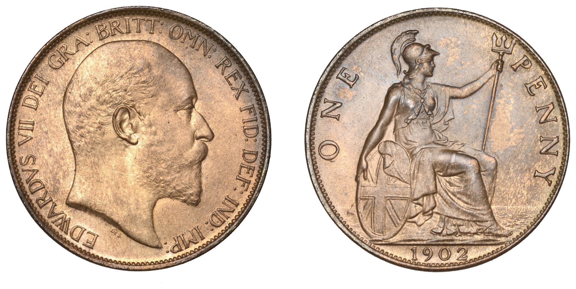 Edward VII (1901-1910), Penny, 1902, normal horizon (F 157; BMC 2206; S 3990A). Extremely fi...