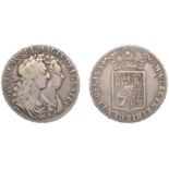 William and Mary (1688-1694), Halfcrown, 1689, second shield, no frosting, no pearls, edge p...