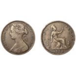 Victoria (1837-1901), Penny, 1861, dies 4+D, missing leaf variant, 14 leaves in wreath (Goub...