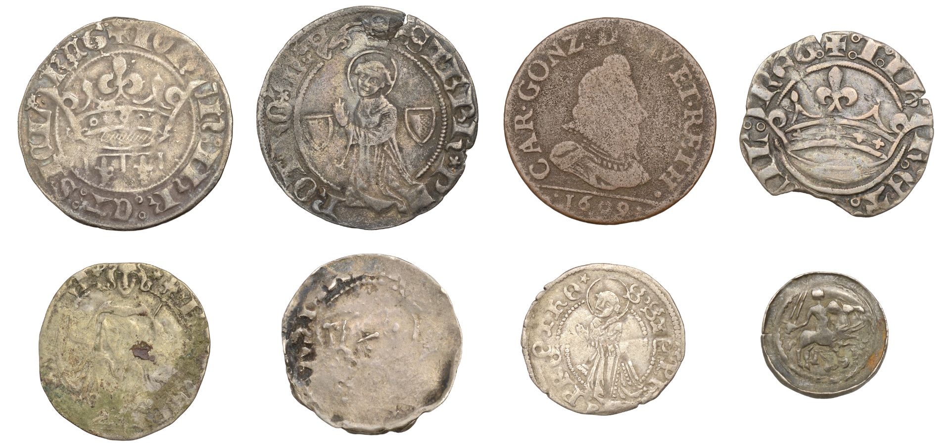 France: Feudal, PROVENCE, Jeanne de Naples (1362-82), Sol Coronat, Tarascon, crown, rev. arm...