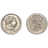 George III (1760-1820), New coinage, Shilling, 1817, broken b in britt, i over s in honi (ES...