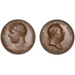 Prince Regent / George III, 1816/1817, a copper medal, a mule of obverses by G. Mills & T. W...