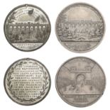 Opening of the Liverpool & Manchester Railway, 1830, a white metal medal by T. Halliday, 49m...