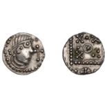Early Anglo-Saxon Period, Sceatta, Secondary series G, type 3a, diademed and draped bust rig...