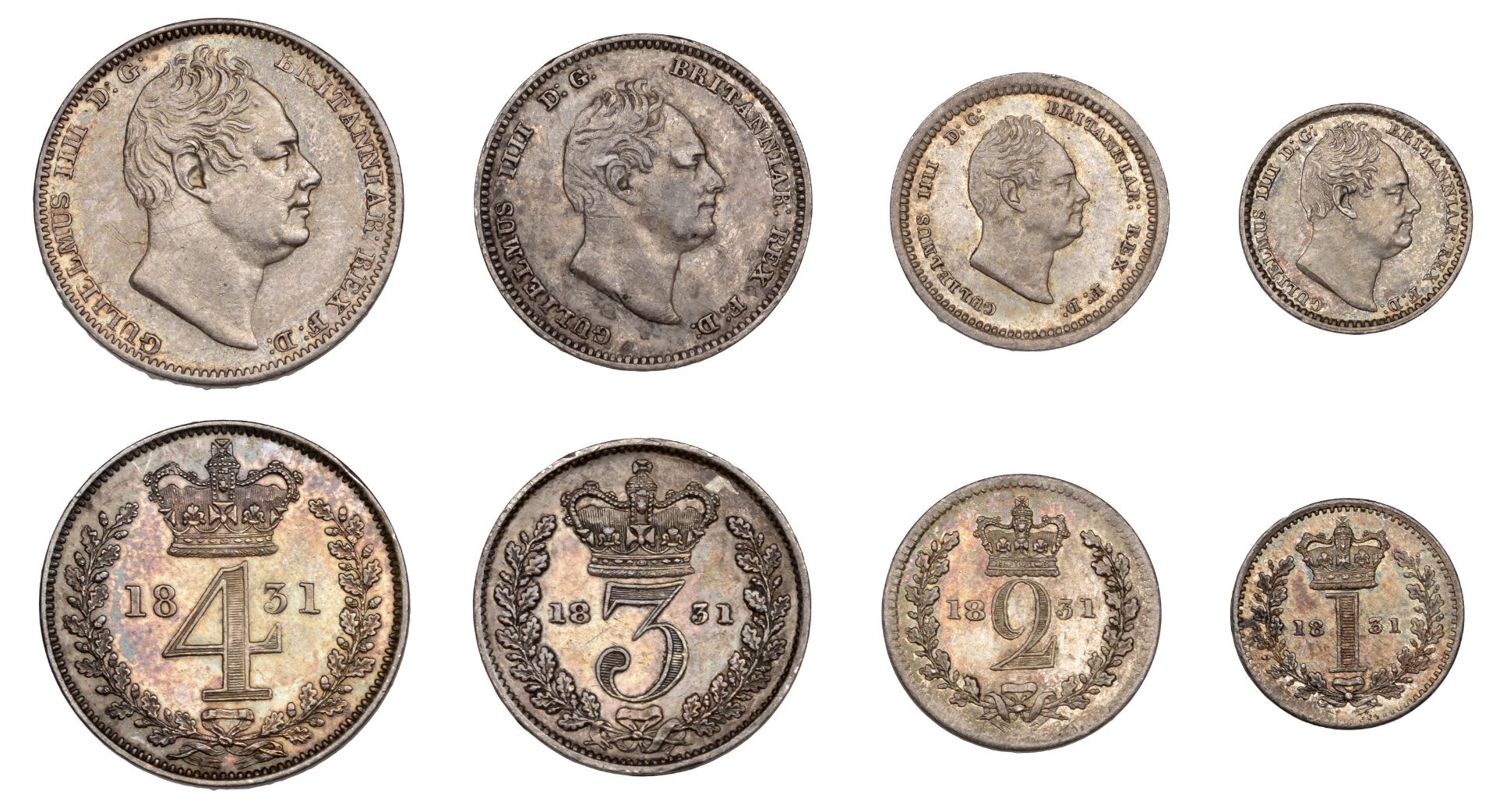 William IV (1830-1837), Maundy set, 1831 (ESC 2547; S 3840) [4]. Threepence about very fine,...